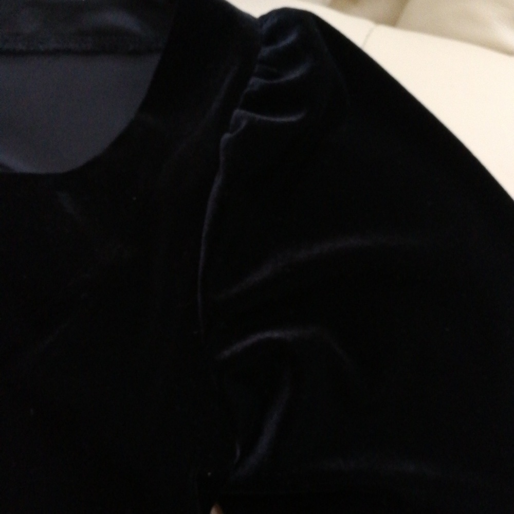 Women's 3/4 sleeve stretch velvet mini dress - Picture 7 of 8